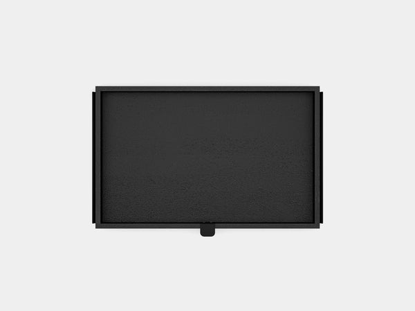 oakywood black wooden modular drawer with black base top view | black, , black