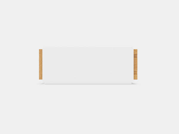 oakywood oak modular drawer with white base side view | oak, single drawer, white