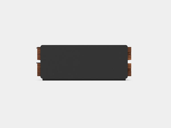 oakywood walnut dual modular drawer with black base side view | walnut, dual drawer, black