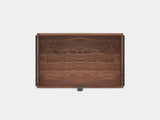 oakywood walnut modular drawer with black base top view | walnut, , black