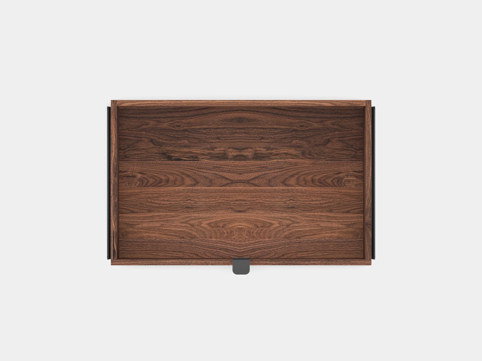 oakywood walnut modular drawer with black base top view | walnut, , black