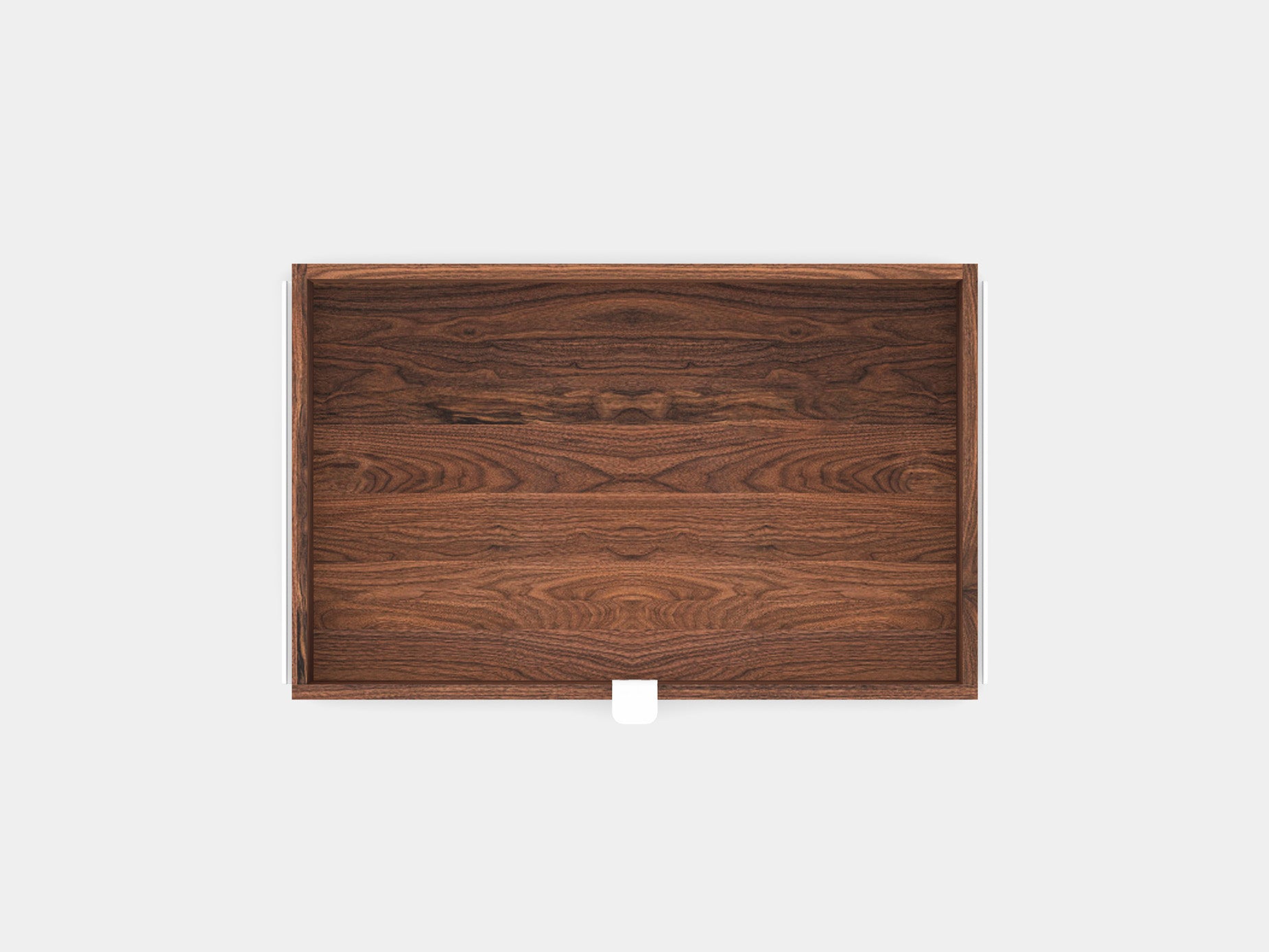 oakywood walnut modular drawer with white base top view | walnut, , white