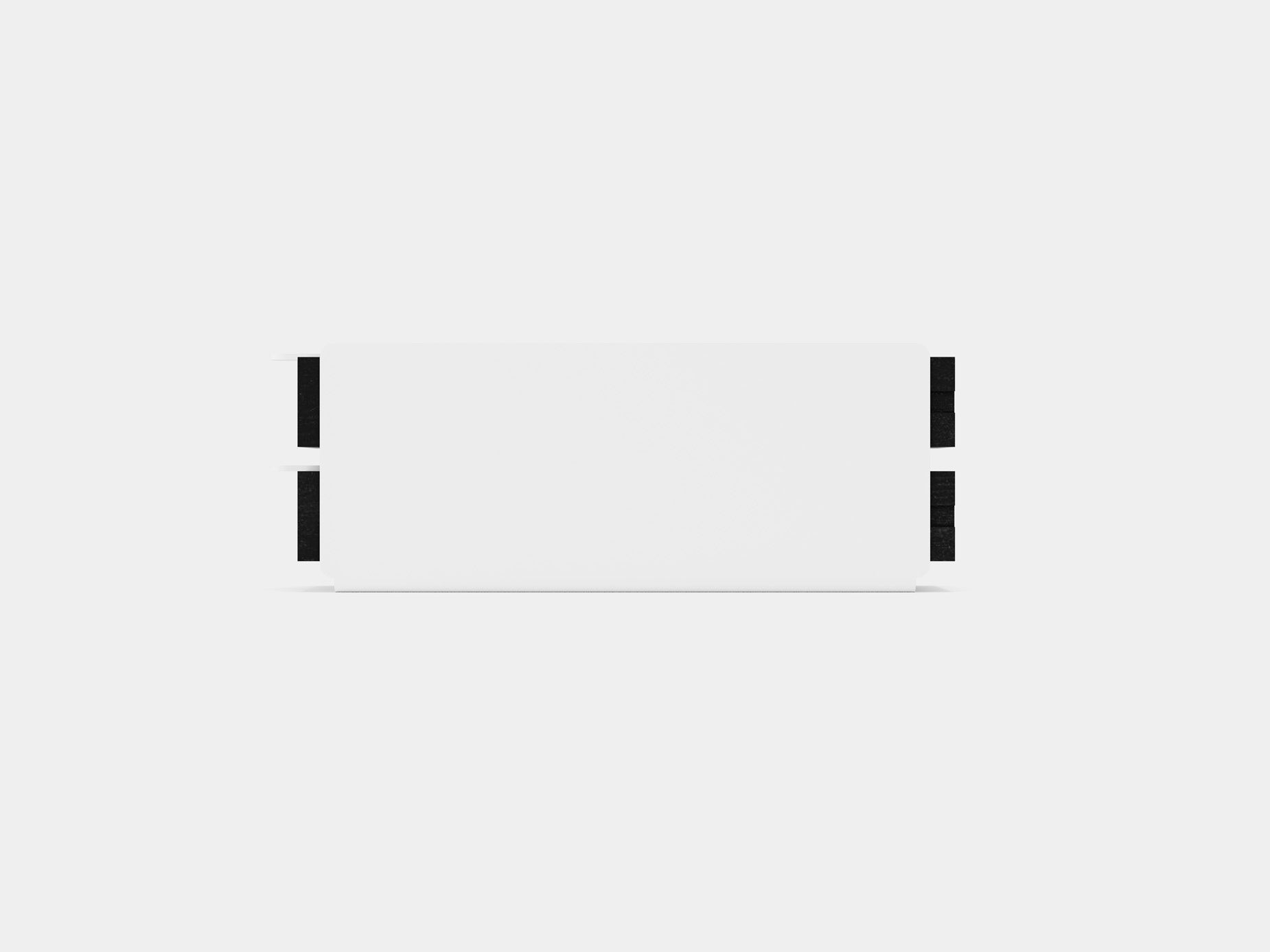 oakywood small black wooden dual modular drawer with white base side view | black, dual drawer, white
