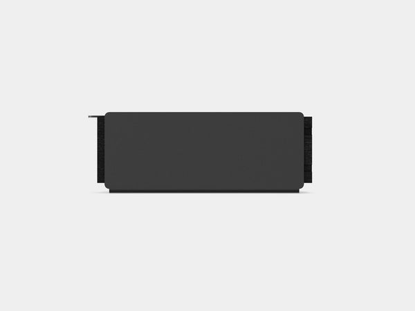 oakywood small black wooden modular drawer with black base side view | black, single drawer, black