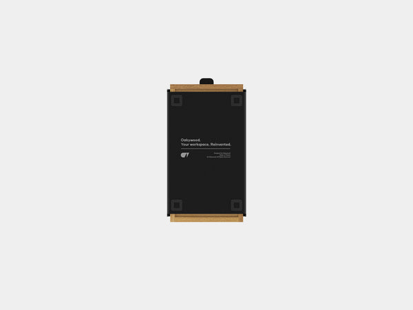 oakywood small oak modular drawer with black base bottom view | oak, , black