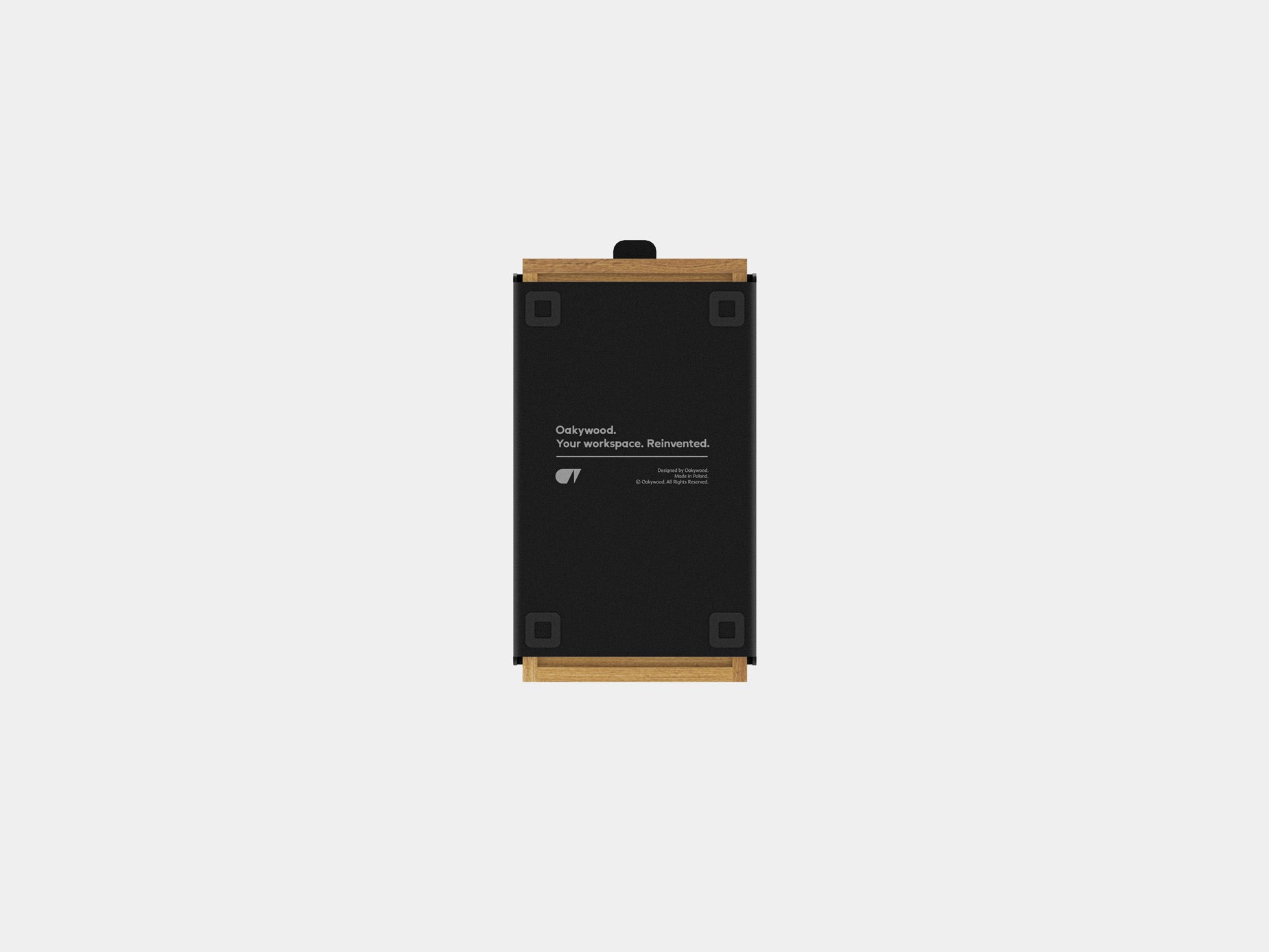 oakywood small oak modular drawer with black base bottom view | oak, , black