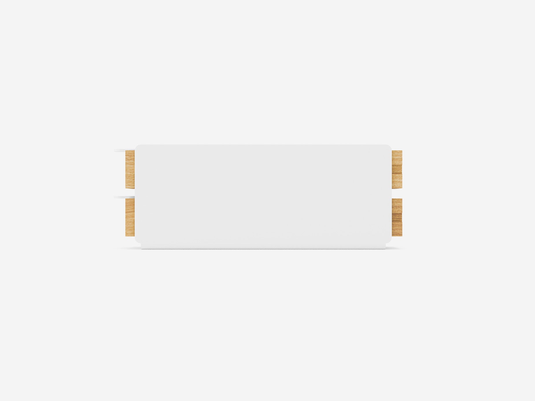 oakywood small oak dual modular drawer with white base side view | oak, dual drawer, white