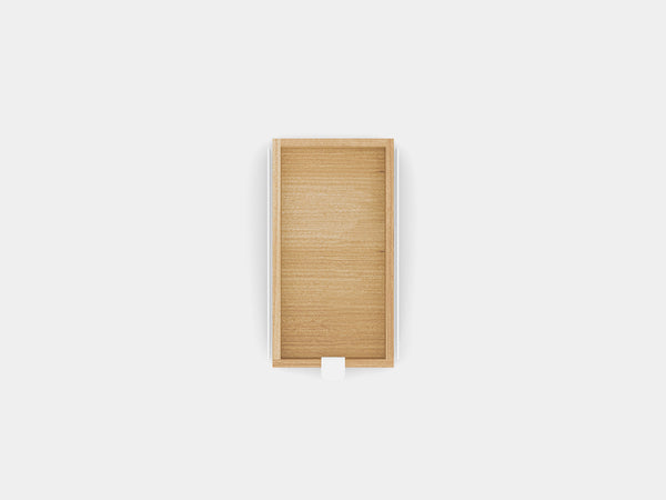oakywood small oak modular drawer with white base top view | oak, , white
