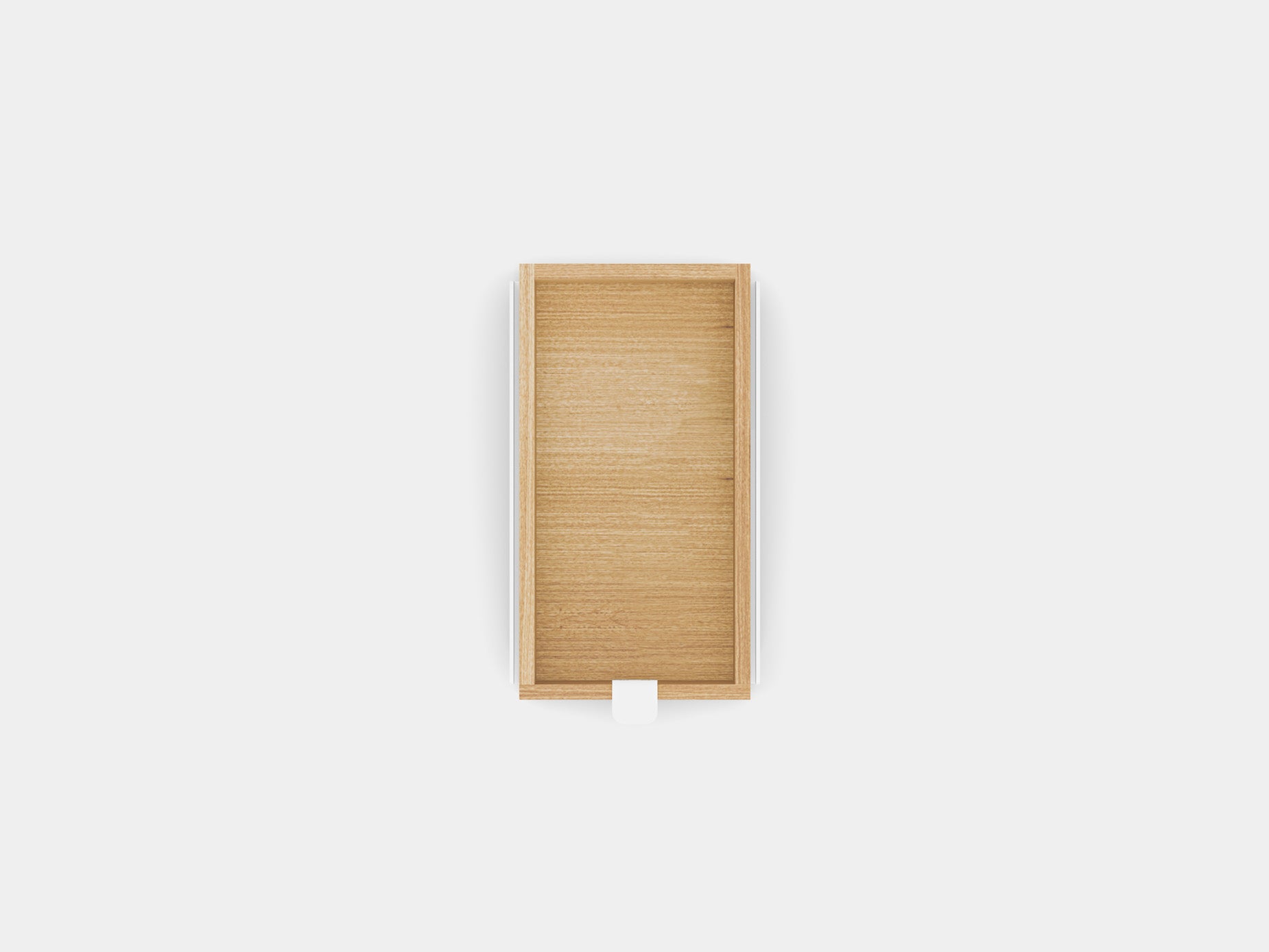 oakywood small oak modular drawer with white base top view | oak, , white