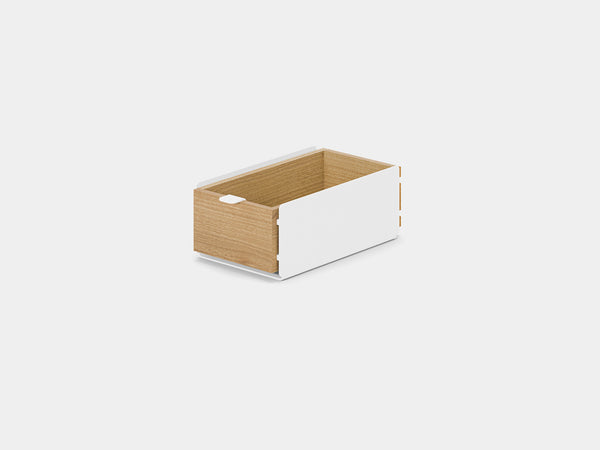 oakywood small oak modular drawer with white base | oak, single drawer, white