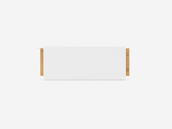oakywood small oak modular drawer with white base side view | oak, single drawer, white