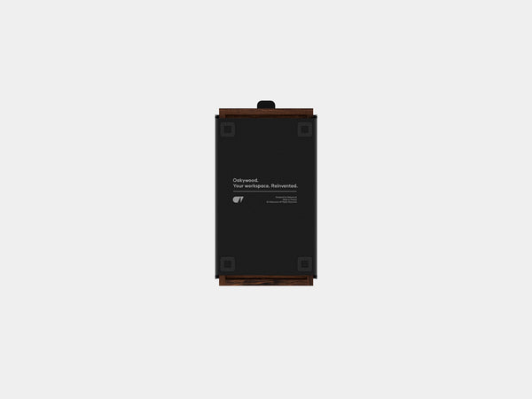 oakywood small walnut modular drawer with black base bottom view | walnut, , black