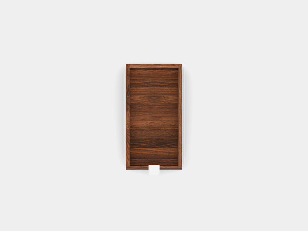 oakywood small walnut modular drawer with white base top view | walnut, , white