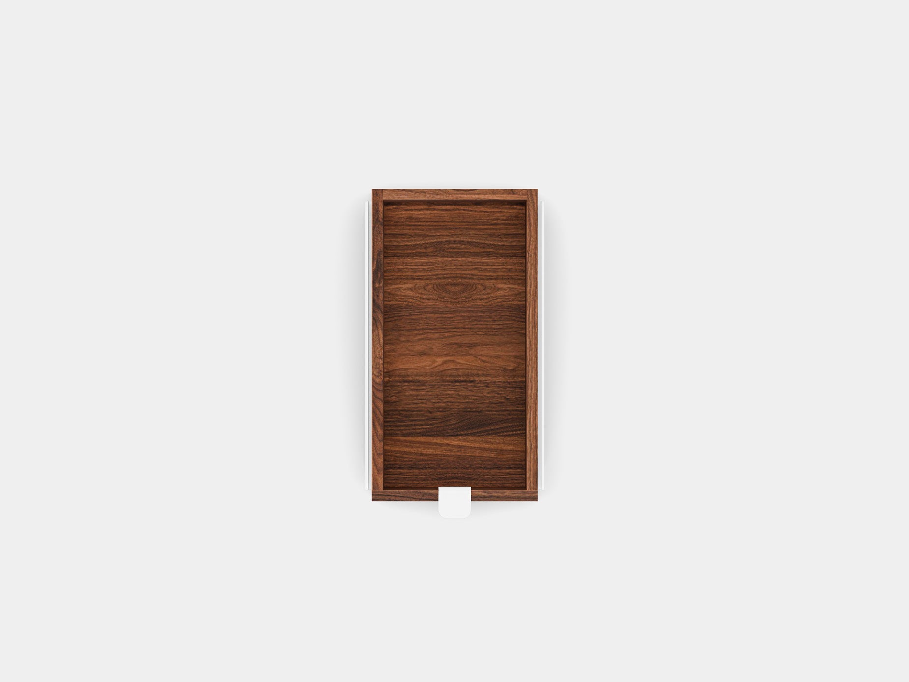 oakywood small walnut modular drawer with white base top view | walnut, , white