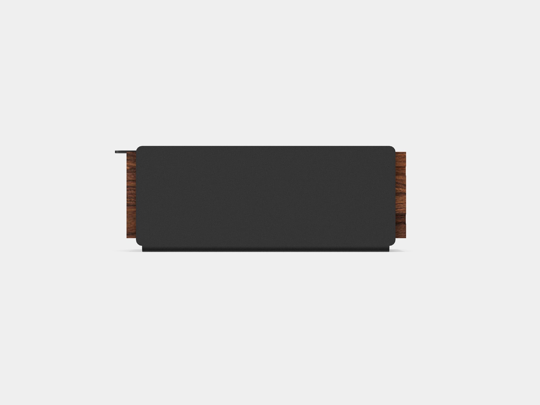 oakywood small walnut modular drawer with black base side view | walnut, single drawer, black