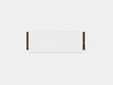 oakywood small walnut modular drawer with white base side view | walnut, single drawer, white