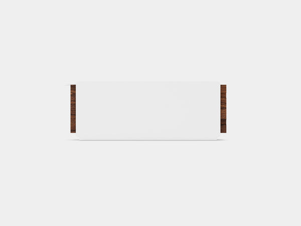 oakywood small walnut modular drawer with white base side view | walnut, single drawer, white