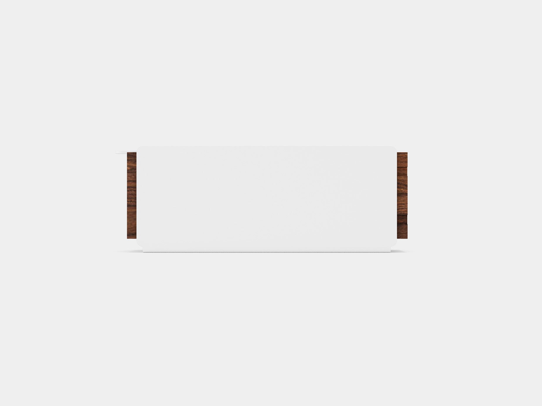 oakywood small walnut modular drawer with white base side view | walnut, single drawer, white