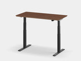 walnut veneer oakywood standing desk pro with black legs in standing position | walnut veneer, , black