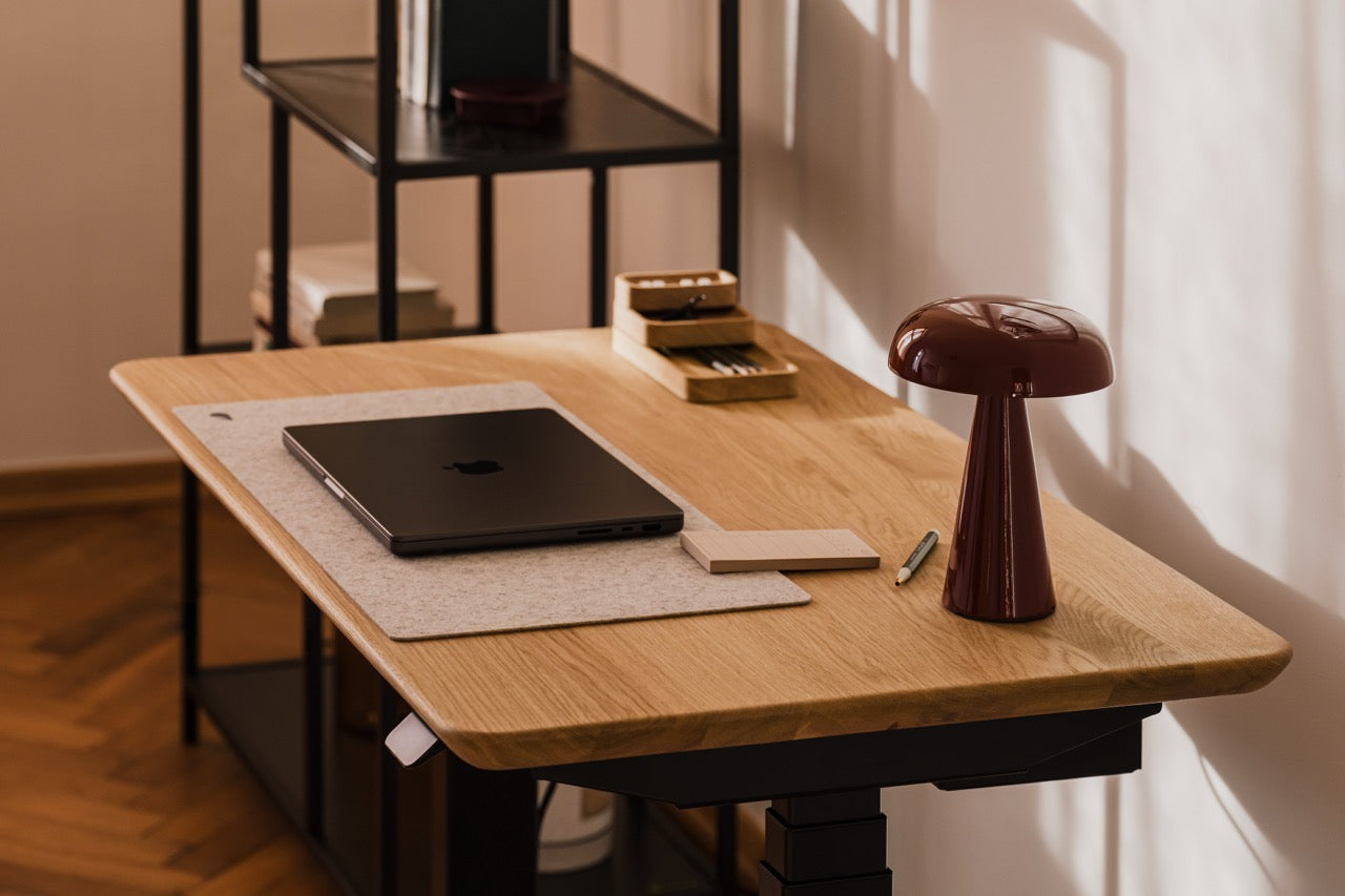 Ergonomic Standing Desk Pro Mini providing stylish comfort and productivity boost | oak, ,