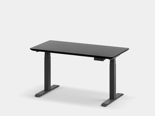 Oakywood Standing Desk Touch Bundle in oak Standing Desk with cable management | black, , black