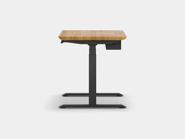 Oakywood Des Touch Bundle in oak with black accents – complete ergonomic workspace with Standing Desk Touch and desk accessories | oak, , black