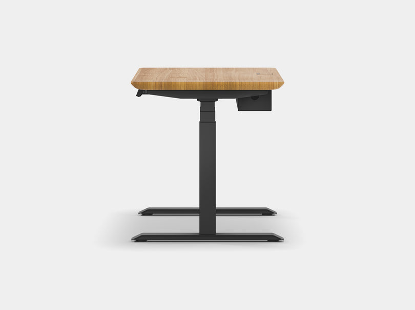 Oakywood Des Touch Bundle in oak with black accents – complete ergonomic workspace with Standing Desk Touch and desk accessories | oak, , black