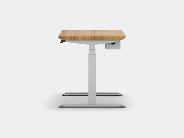 Oakywood Des Touch Bundle in oak Standing Desk with cable management | oak, , white