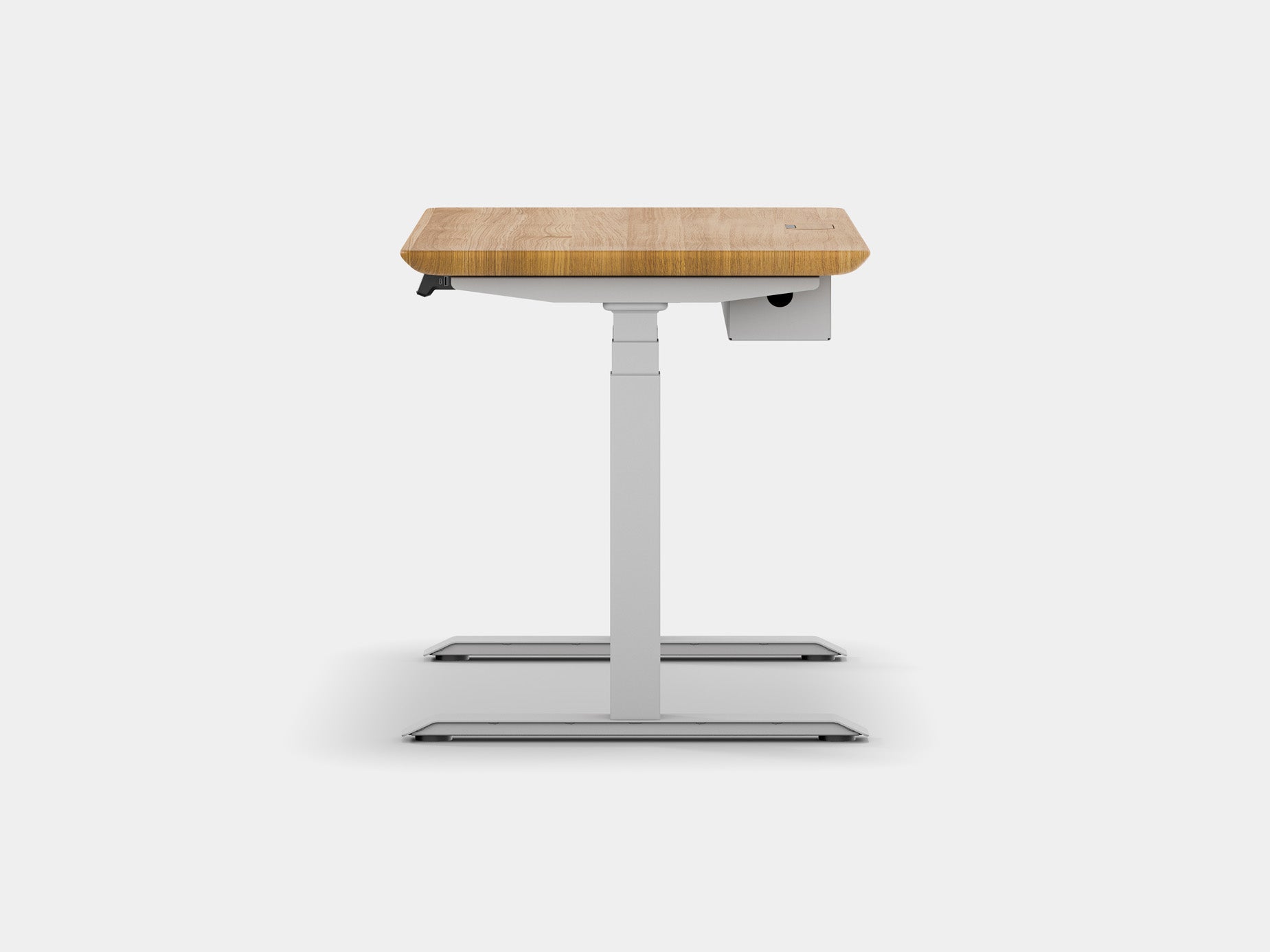Oakywood Des Touch Bundle in oak Standing Desk with cable management | oak, , white