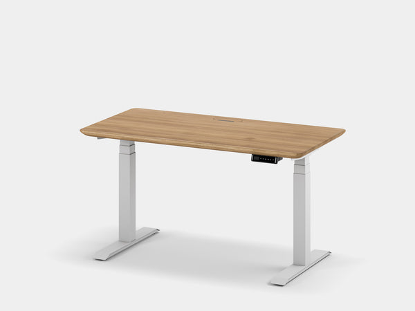 Oakywood Des Touch Bundle in oak Standing Desk with cable management | oak, , white