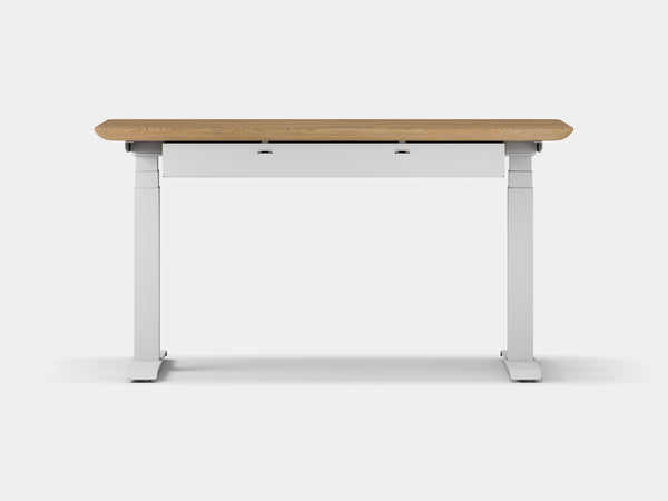 Oakywood Des Touch Bundle in oak Standing Desk with cable management | oak, , white