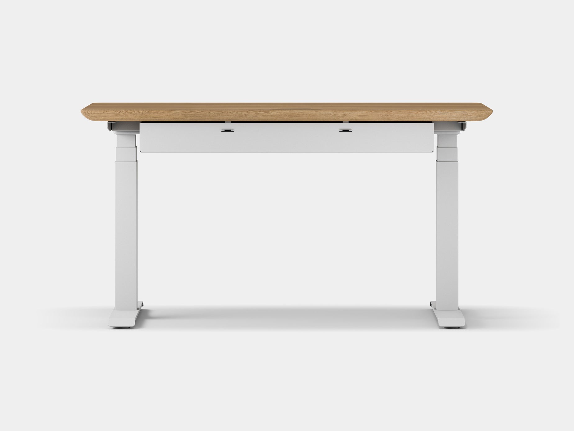 Oakywood Des Touch Bundle in oak Standing Desk with cable management | oak, , white