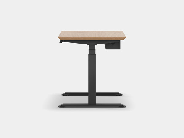 Oakywood Standing Desk Touch Bundle in oak Standing Desk with cable management | oak veneer, , black