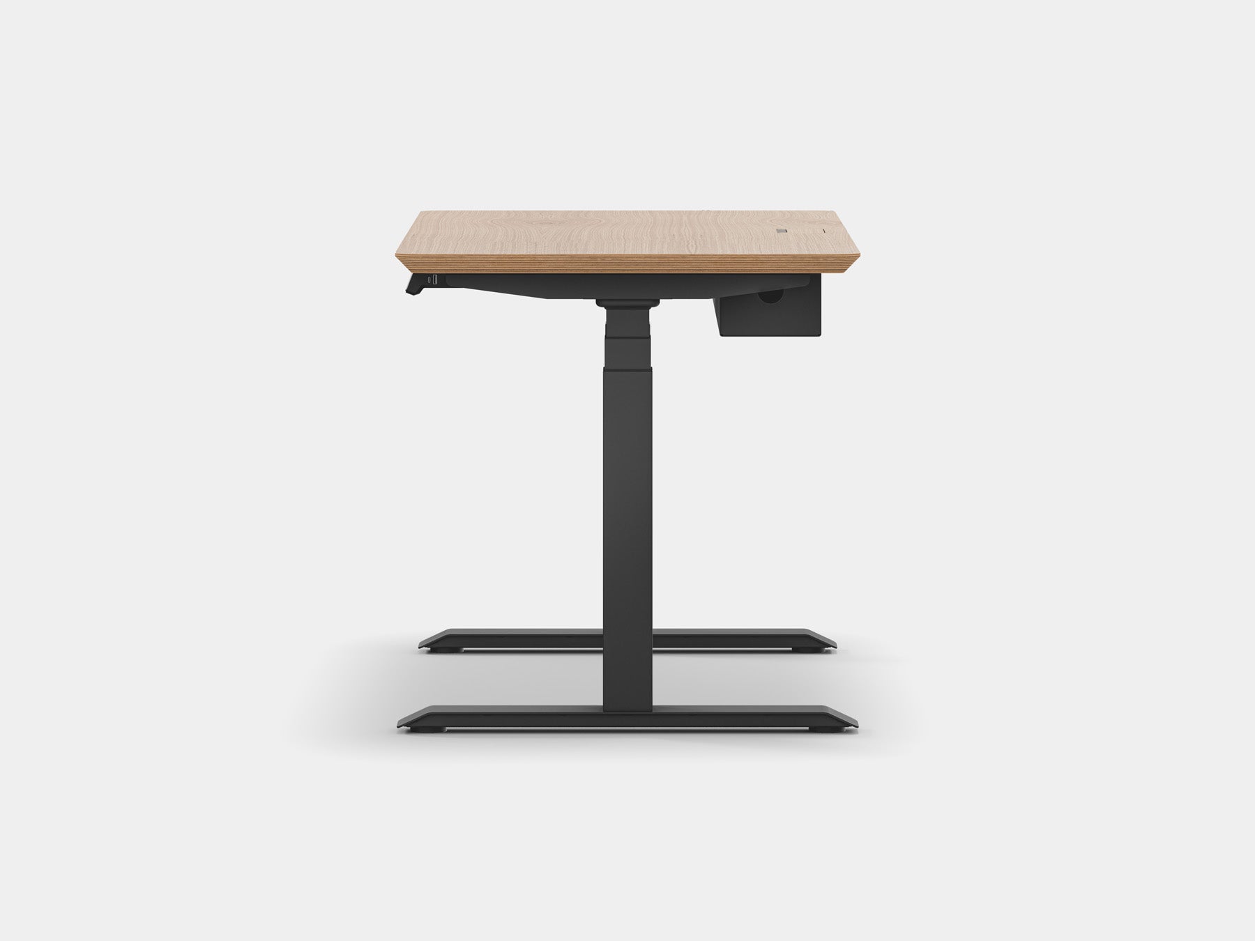 Oakywood Standing Desk Touch Bundle in oak Standing Desk with cable management | oak veneer, , black