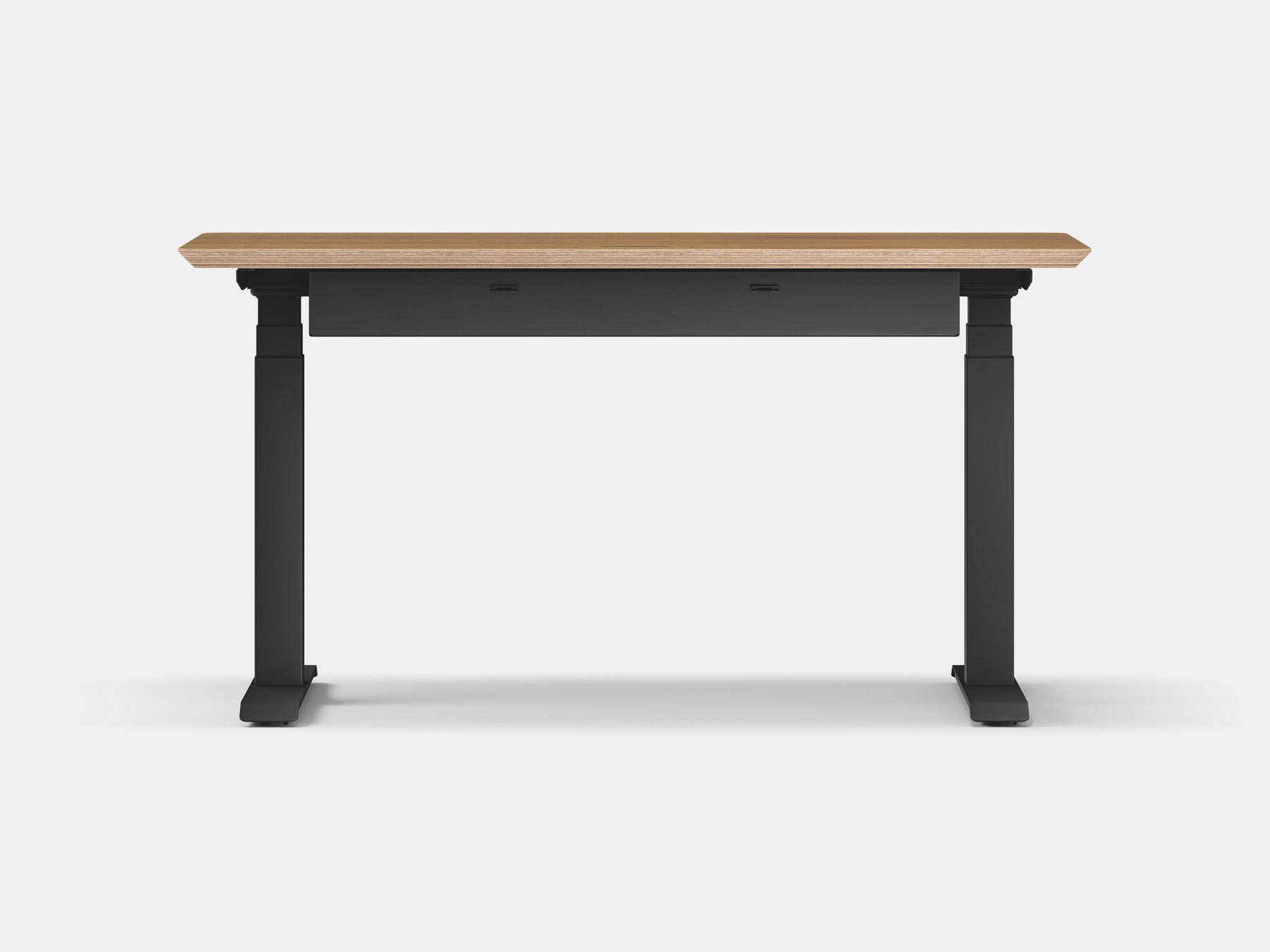 Oakywood Standing Desk Touch Bundle in oak Standing Desk with cable management | oak veneer, , black
