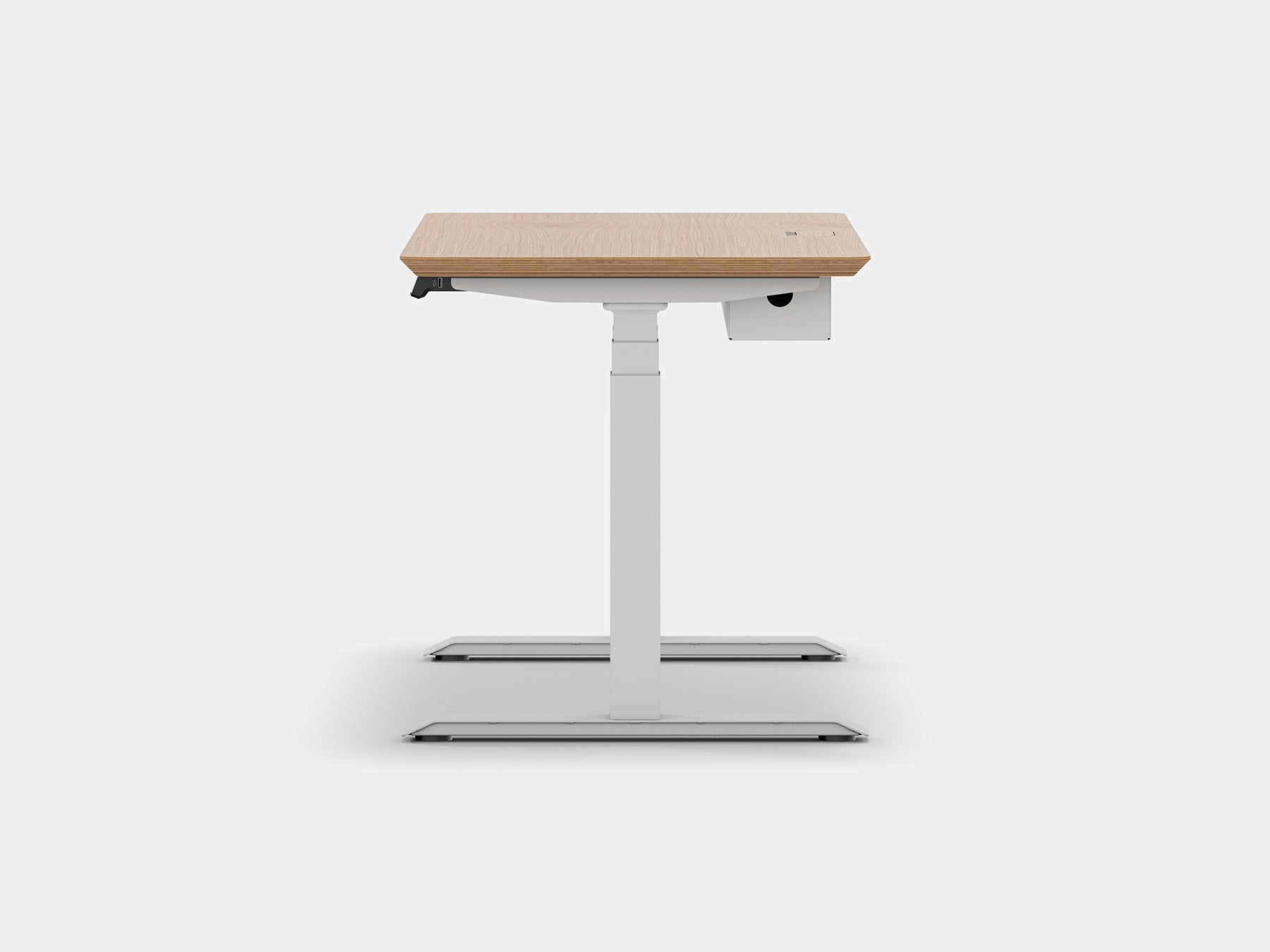 Oakywood Standing Desk Touch Bundle in oak Standing Desk with cable management | oak veneer, , white