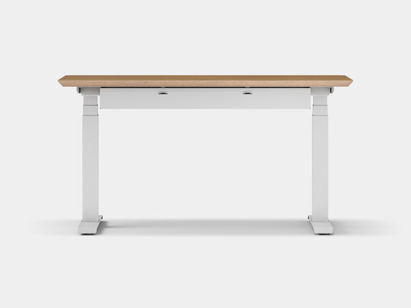 Oakywood Standing Desk Touch Bundle in oak Standing Desk with cable management | oak veneer, , white