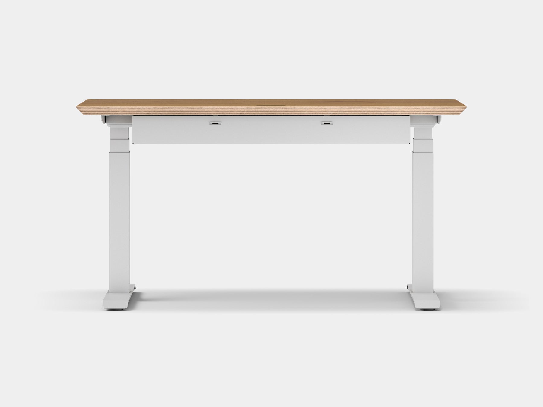 Oakywood Standing Desk Touch Bundle in oak Standing Desk with cable management | oak veneer, , white