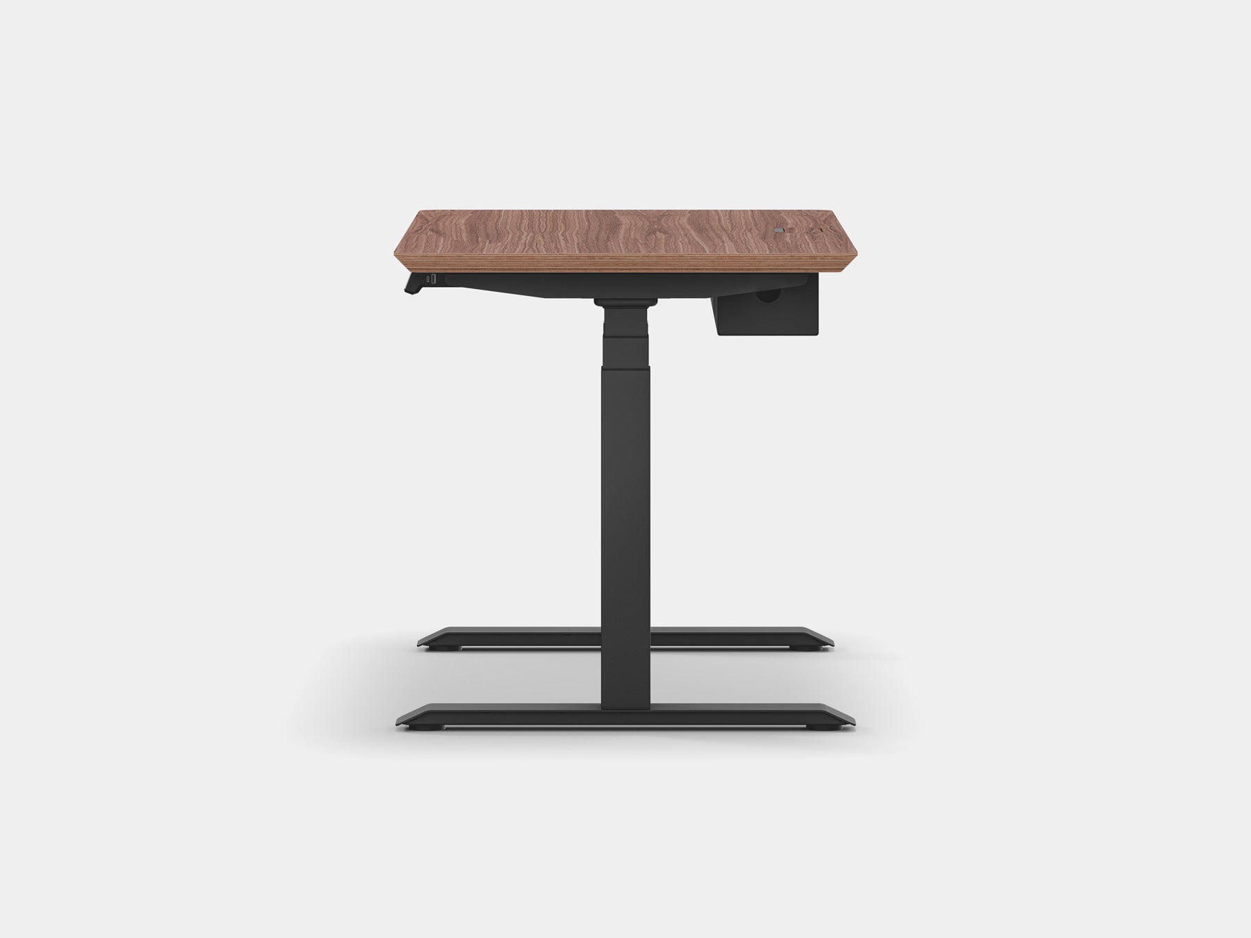 Oakywood Standing Desk Touch Bundle in oak Standing Desk with cable management | walnut veneer, , black