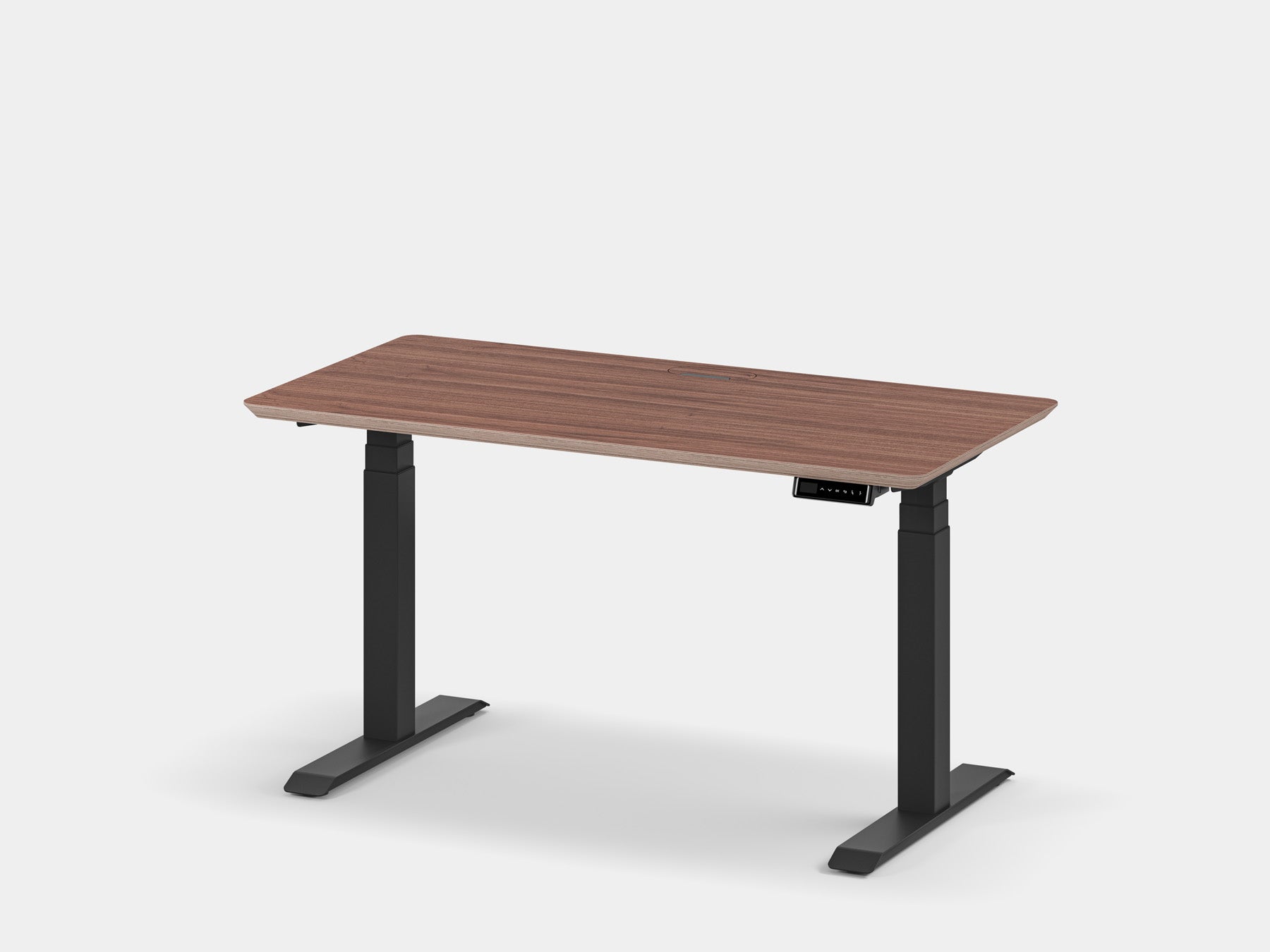 Oakywood Standing Desk Touch Bundle in oak Standing Desk with cable management | walnut veneer, , black