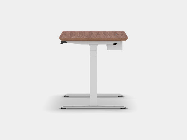 Oakywood Standing Desk Touch Bundle in oak Standing Desk with cable management | walnut veneer, , white