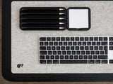 oakyblocks black sticky notes tray desk setup | black