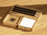 oakyblocks oak sticky notes tray desk setup | oak