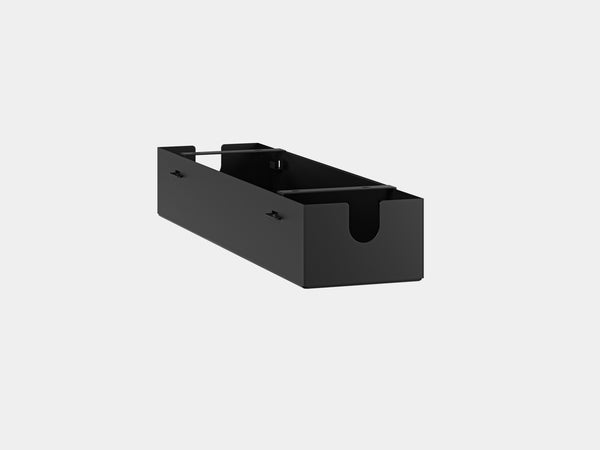 oakywood cable management tray black small size front view | black, small
