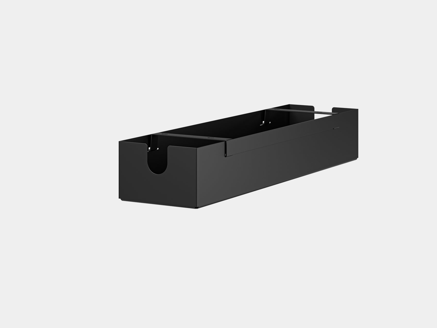 oakywood cable management tray black small size back view | black, small