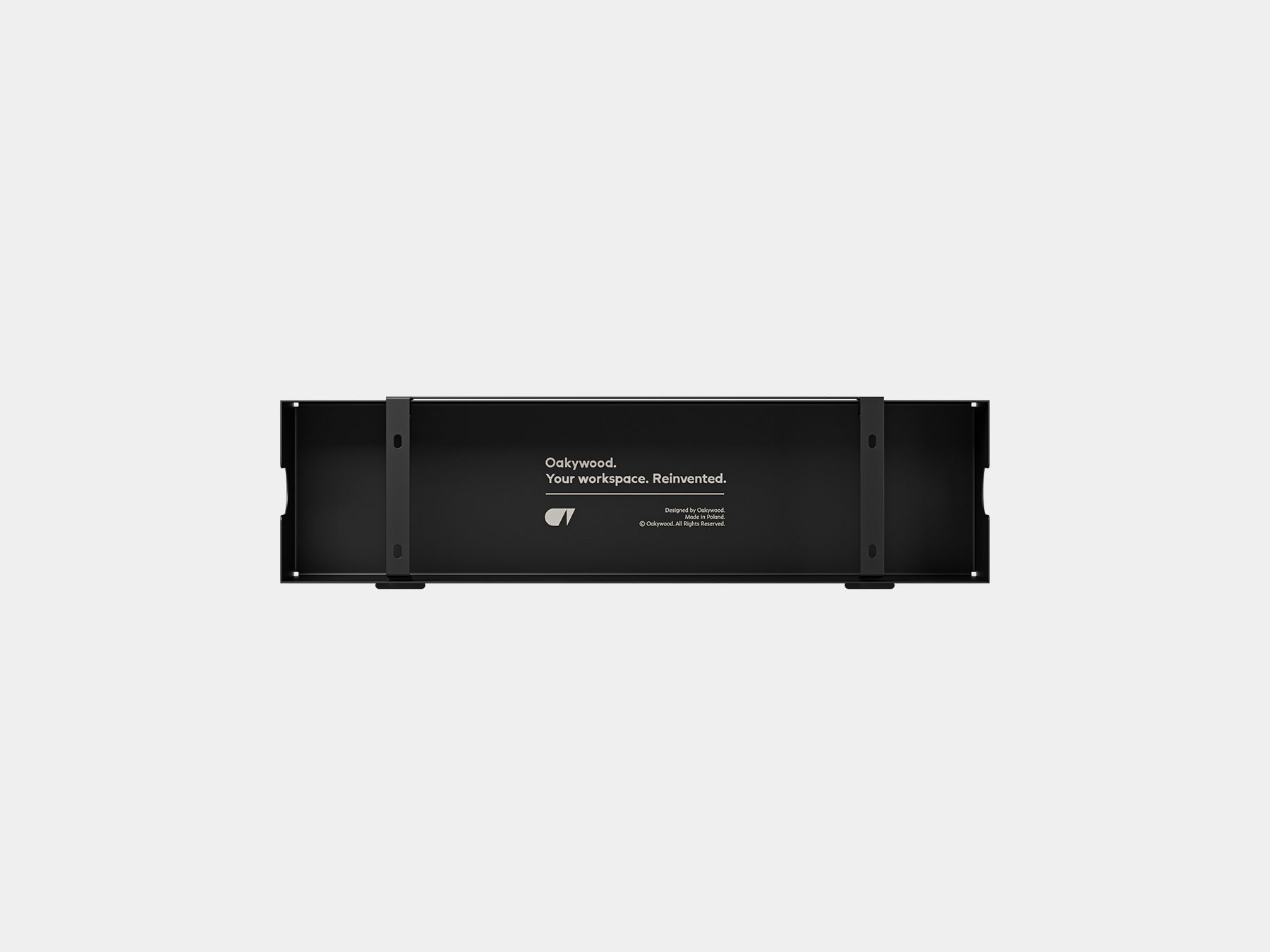 oakywood cable management tray black small size top view | black, small