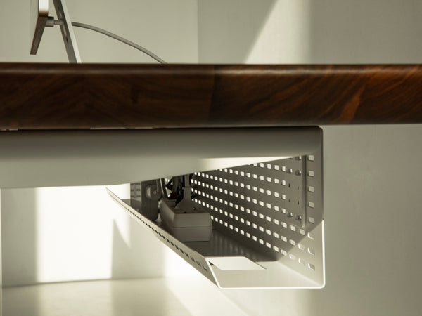 Oakywood Underdesk Organizer Grid in white – versatile under-desk solution for cable management | white