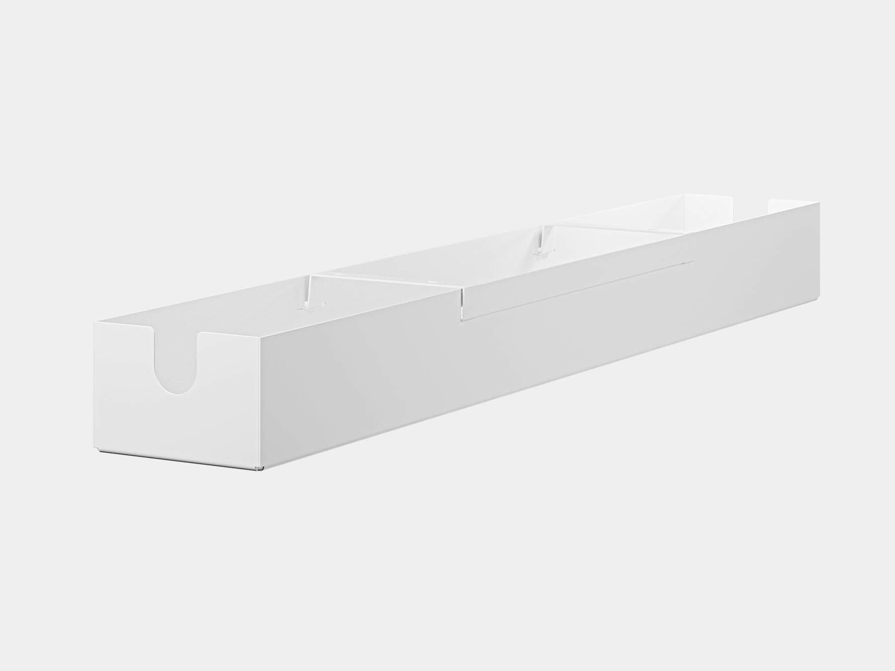 oakywood cable management tray white large size back view | white, large