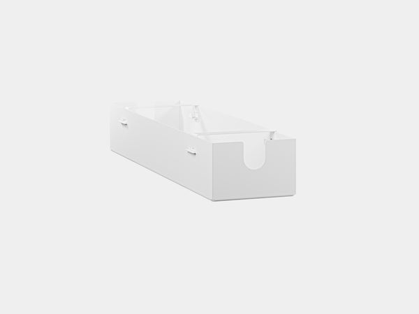 oakywood cable management tray white small size front view | white, small