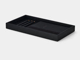 Oakywood Valet Tray in black – stylish black tray for storing office or personal essentials | black, large
